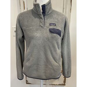 Patagonia Re-Tool Snap T Gray Fleece Pullover PolarTec Thermal Pro Womens Size M